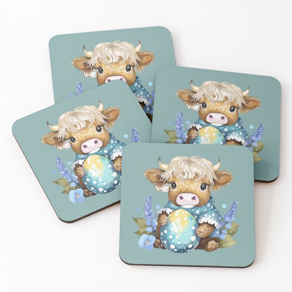 Item preview, cow baby hugging a big easter egg designed and sold by Firas Aljazzar.