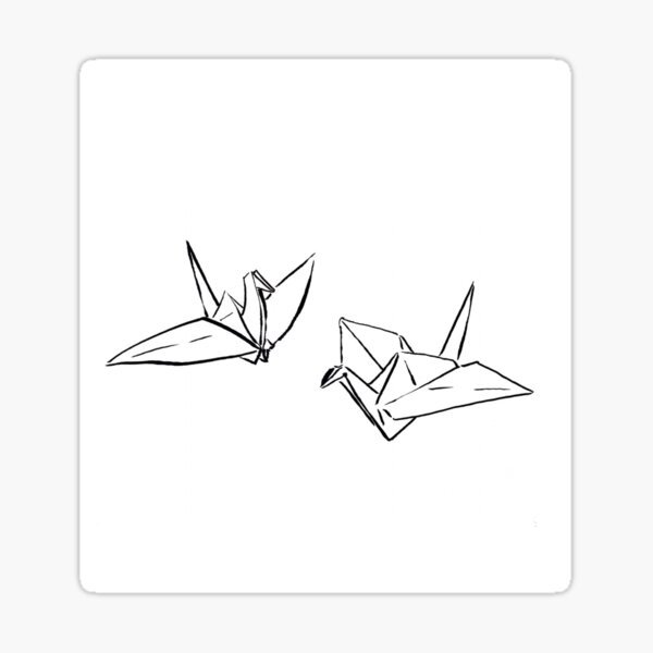 Origami Thousand Wishing Cranes Sticker