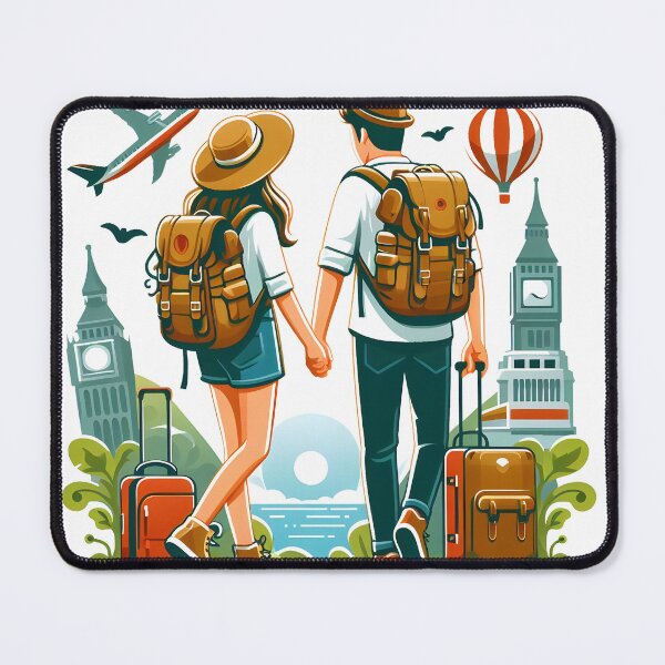 Item preview, Newly married couple in travel for honeymoon  designed and sold by vectorillus.