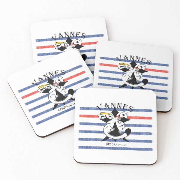 Item preview, Ermine on Ermine on a striped background VANNES designed and sold by Artabbydesign.