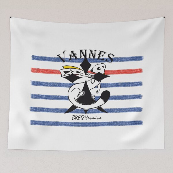 Item preview, Ermine on Ermine on a striped background VANNES designed and sold by Artabbydesign.