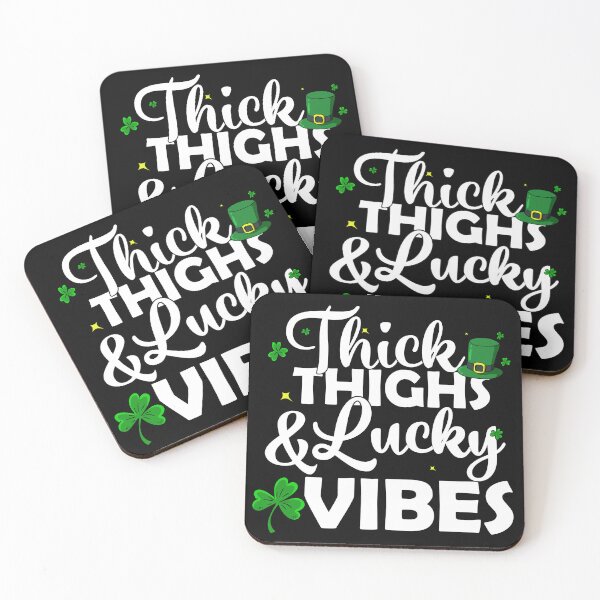 Item preview, Thick Thighs and Lucky Vibes St Patrick's Day Funny Quote Essential designed and sold by ShopSmart213.