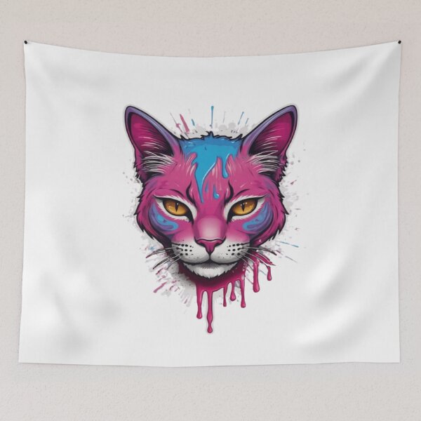 Item preview, Sticky Kitty Graffiti Logo: Pink, Blue, Lilac Cursive Art designed and sold by SSulatul101.