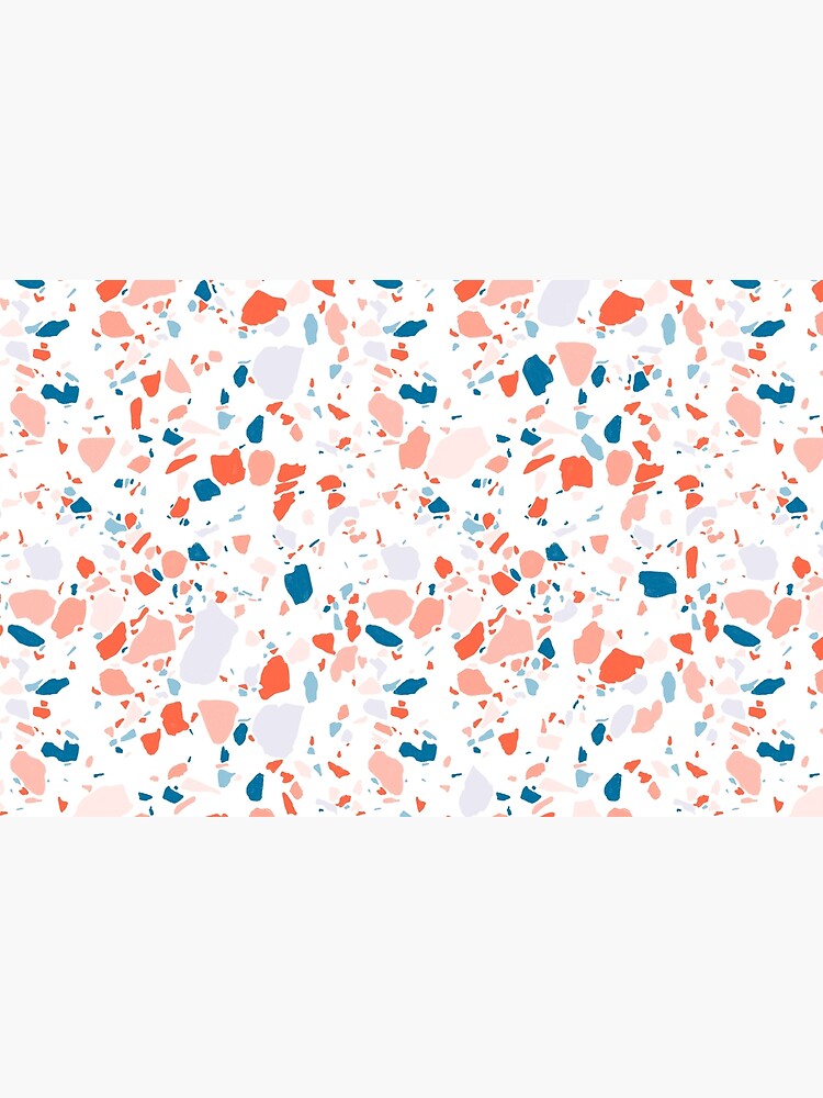 Terrazzo pattern in blue and pink - hand drawn by shoshannahscrib