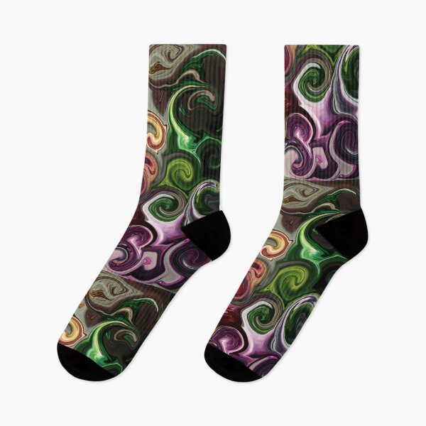 Item preview, Fantasy pattern abstract blue yellow red black green lines surfaces designed and sold by G-M-Designs.