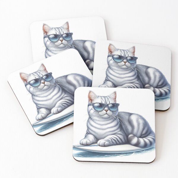 Item preview, Burmilla Cat Silver Surfer - Funny Cat designed and sold by vogocom.