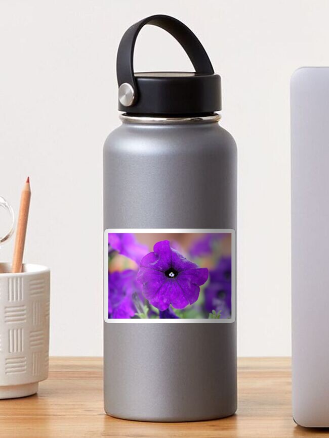 Thumbnail 1 of 3, Sticker, Purple Flower Gratitude designed and sold by EltonCarr.