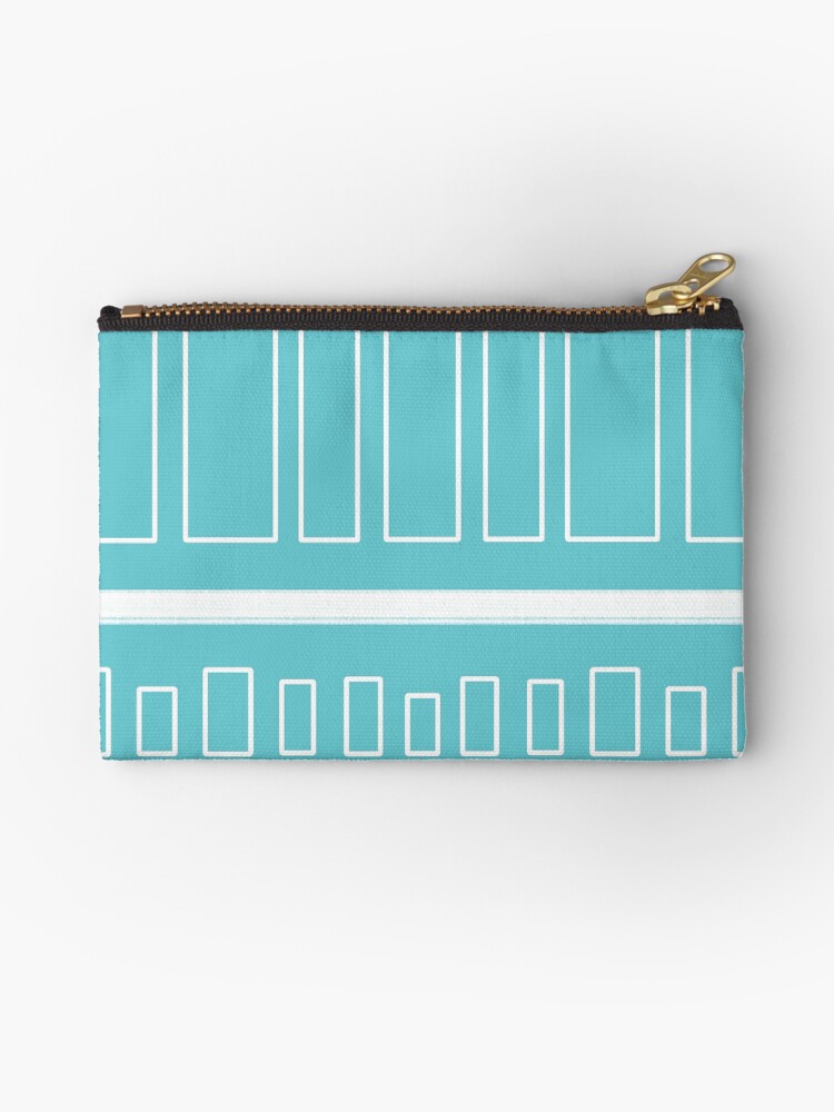 Thumbnail 1 of 4, Zipper Pouch, Urban Minimalist Teal & White designed and sold by CarlaBaremb.