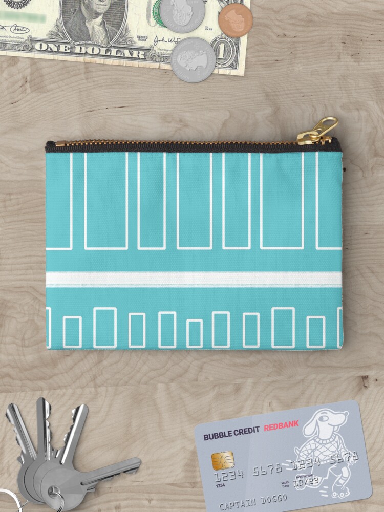 Thumbnail 3 of 4, Zipper Pouch, Urban Minimalist Teal & White designed and sold by CarlaBaremb.