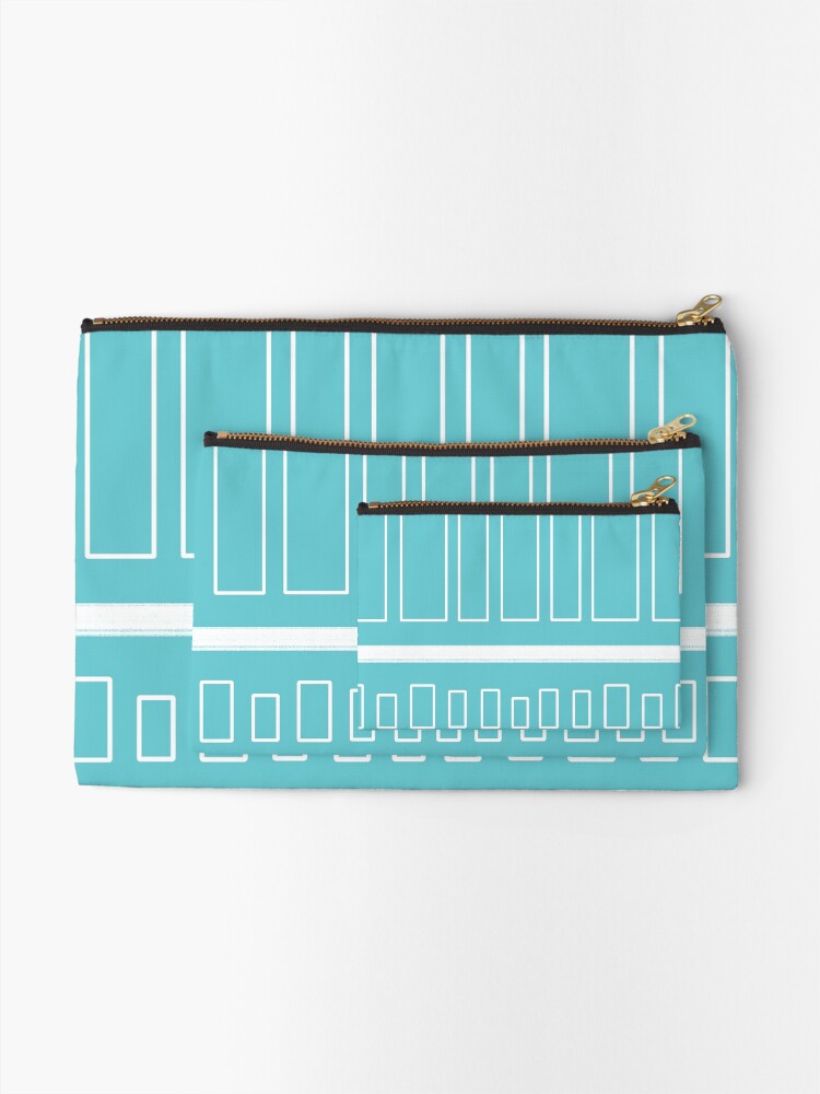 Thumbnail 2 of 4, Zipper Pouch, Urban Minimalist Teal & White designed and sold by CarlaBaremb.