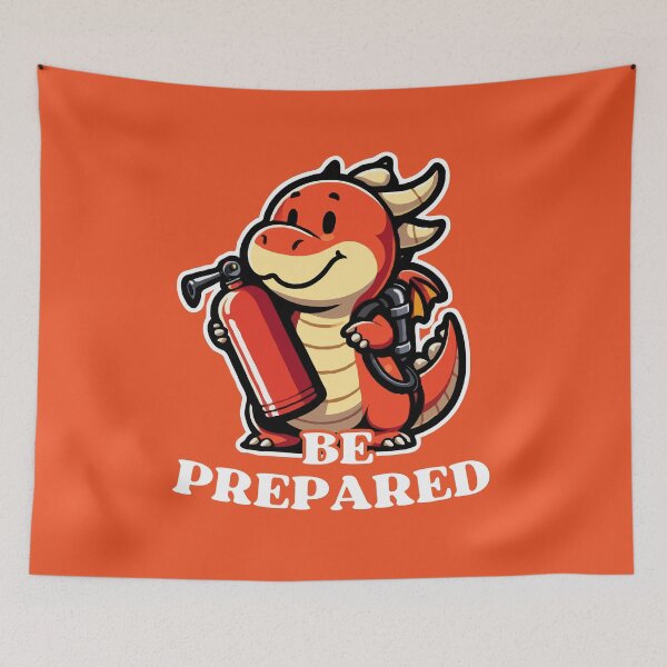 Item preview, Be Prepared | Funny Cute Baby Dragon Firefighter designed and sold by McThingummy.