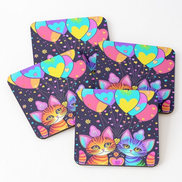 Item preview, Cute Cats Hearts Balloons and Flowers designed and sold by TheDarkWardrobe.