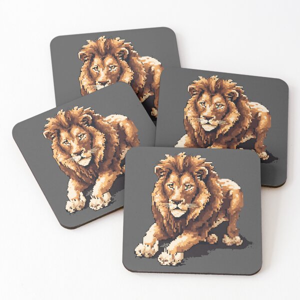 Item preview, Pixel art-style Majestic Lion designed and sold by MollyPetDesigns.