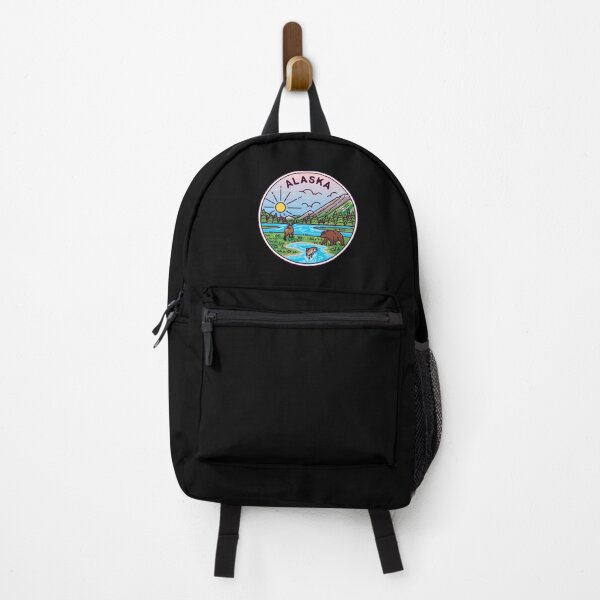 Item preview, Alaska | AK Illustrated Badge | Retro Vintage | Nature designed and sold by AtlasCreativeCo.