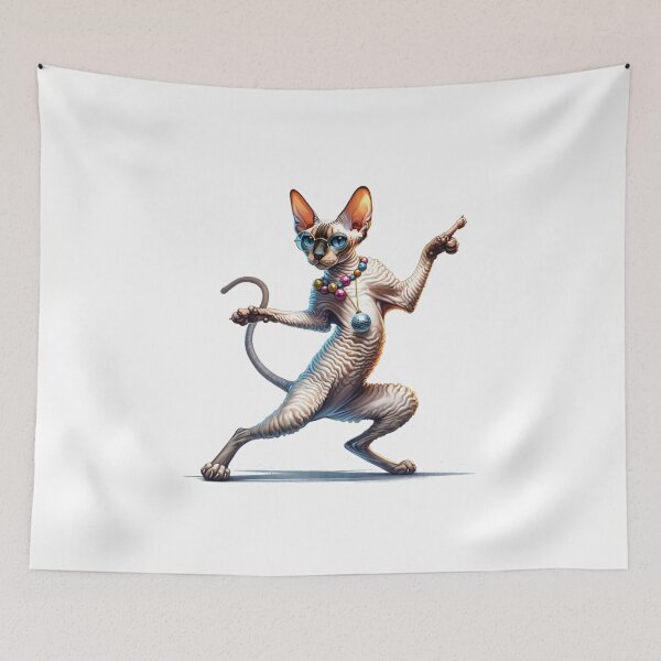 Item preview, Cornish Rex Disco Dancer - Funny Cat designed and sold by vogocom.