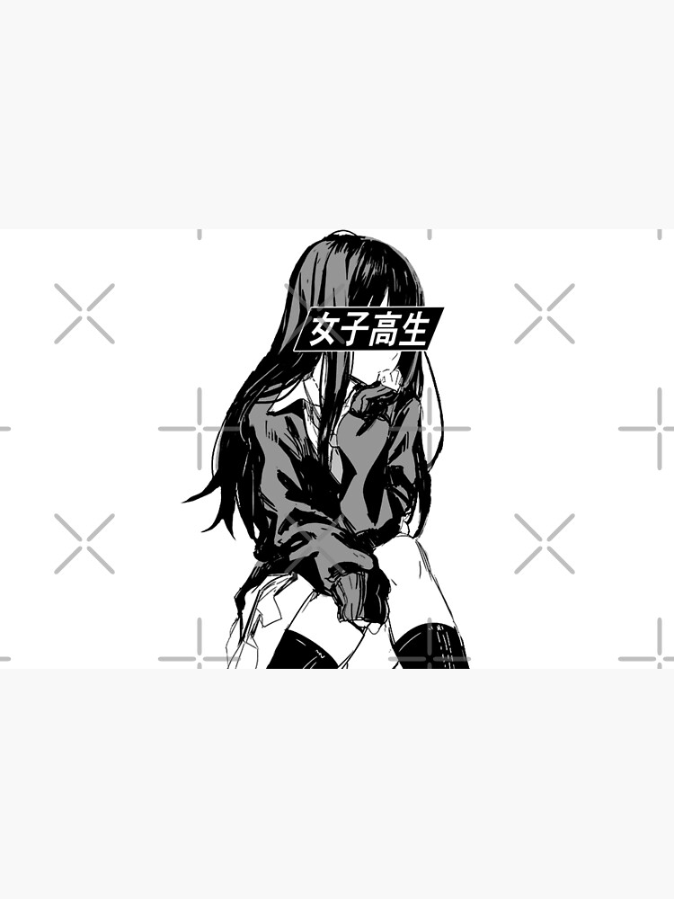 Schoolgirl Black And White Sad Anime Japanese Aesthetic