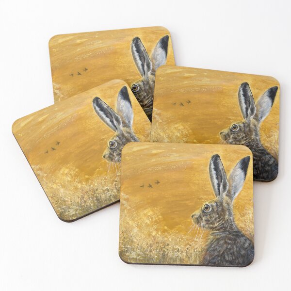 Item preview, Hare on yellow background designed and sold by Debbie’s Sketchbook.