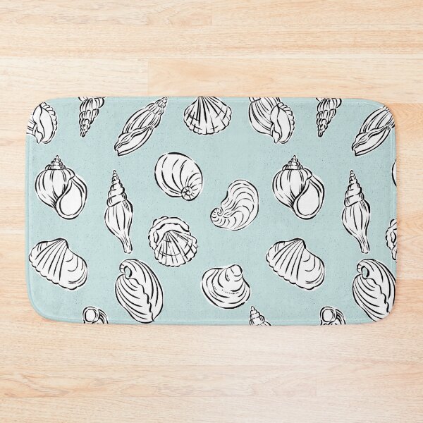 Item preview, Seashells ink drawing on blue background  designed and sold by helga-wigandt.