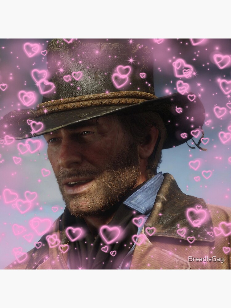 Imagen 4 de 4, Cojín con la obra Corazones de Arthur Morgan, diseñada y vendida por BreadIsGay.