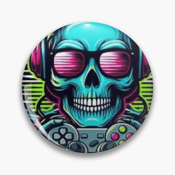 Item preview, "Neon Gaming Skull: Cool Gamer Art" designed and sold by DarkSideArtz.