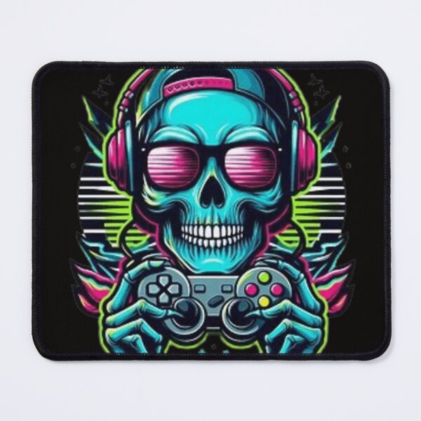 Item preview, "Neon Gaming Skull: Cool Gamer Art" designed and sold by DarkSideArtz.