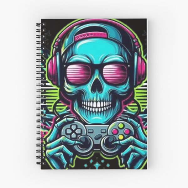 Item preview, "Neon Gaming Skull: Cool Gamer Art" designed and sold by DarkSideArtz.