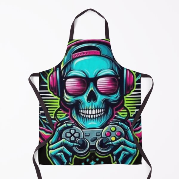 Item preview, "Neon Gaming Skull: Cool Gamer Art" designed and sold by DarkSideArtz.