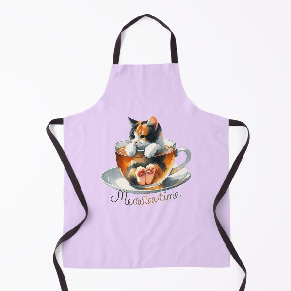 Item preview, Cute cat bath in tea cup designed and sold by digidecalden.
