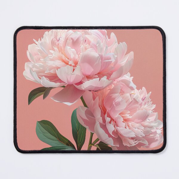 Item preview, Realistic Painted Illustration of Simple Spring Pink Peonies on Solid Background designed and sold by SourHeadPattern.