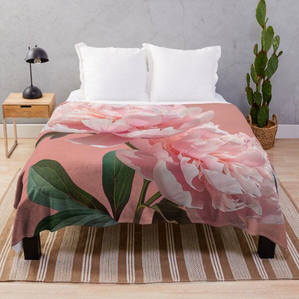 Item preview, Realistic Painted Illustration of Simple Spring Pink Peonies on Solid Background designed and sold by SourHeadPattern.