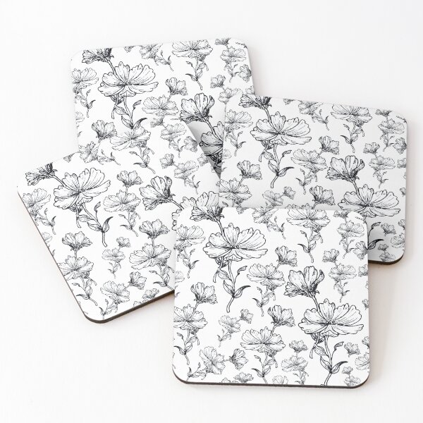 Item preview, Seamless Black ink flower Pattern designed and sold by Aithlin123.