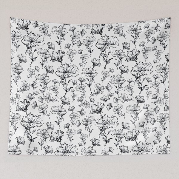 Item preview, Seamless Black ink flower Pattern designed and sold by Aithlin123.