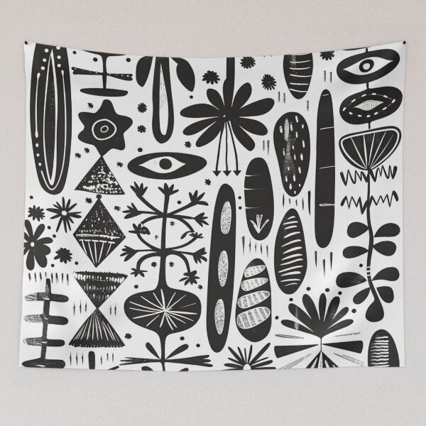 Item preview, African Black and White Tribal Pattern designed and sold by GrinGalore.