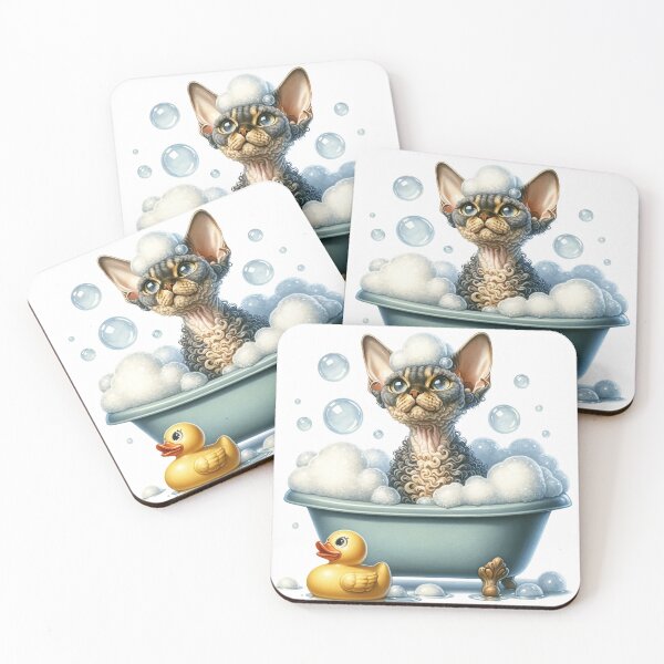 Item preview, Devon Rex Bubble Bath Bliss - Funny Cat designed and sold by vogocom.