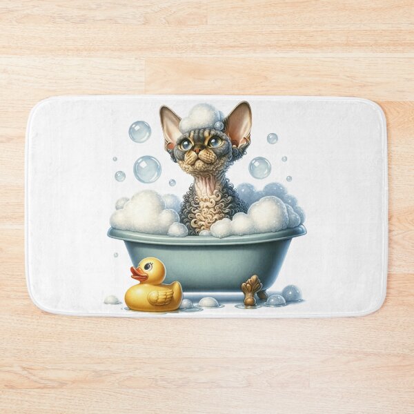 Item preview, Devon Rex Bubble Bath Bliss - Funny Cat designed and sold by vogocom.