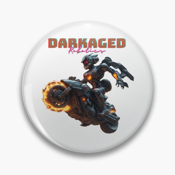 Item preview, DarkAged Fury: AI Rider Blazes Through Inferno on Futuristic Bike designed and sold by RvinJo8.
