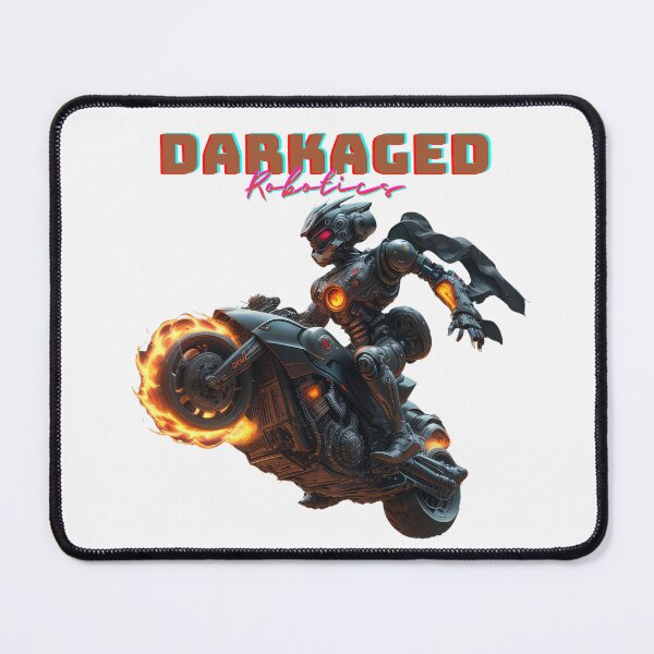 Item preview, DarkAged Fury: AI Rider Blazes Through Inferno on Futuristic Bike designed and sold by RvinJo8.