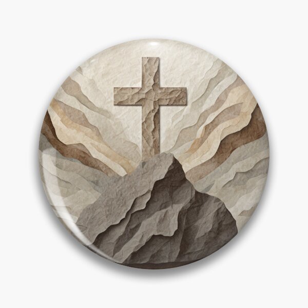 Item preview, cross on rock designed and sold by zionwardrobe.