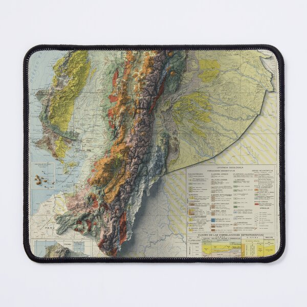 Item preview, 1969 Ecuador Geological Shaded Relief 3D Map digitally-rendered designed and sold by ThinkAboutMaps.