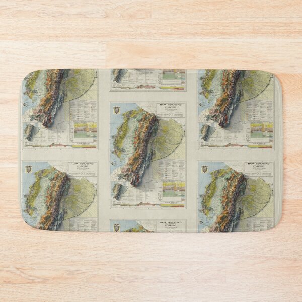 Item preview, 1969 Ecuador Geological Shaded Relief 3D Map digitally-rendered designed and sold by ThinkAboutMaps.