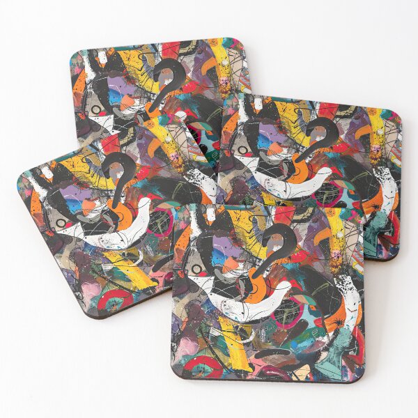 Item preview, Colorful abstract graffiti art vibrantly adorning an urban wall during the day designed and sold by Jerhus.