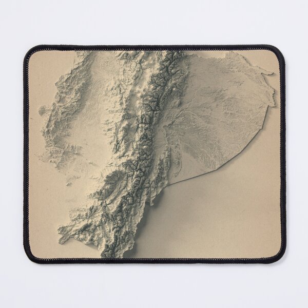 Item preview, Copy of Ecuador Shaded Relief 3D Map digitally-rendered designed and sold by ThinkAboutMaps.