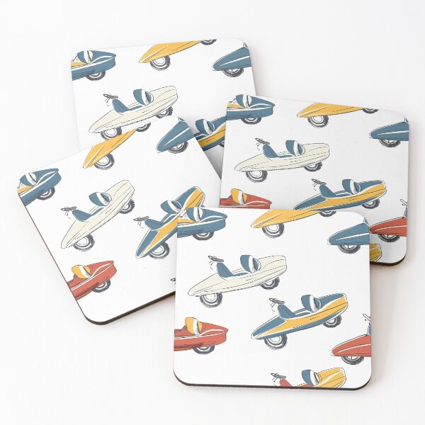 Item preview, Vintage Pedal Car Pattern - Classic Children's Ride-on Toys in Blue, Red, and Yellow designed and sold by David Balzen.