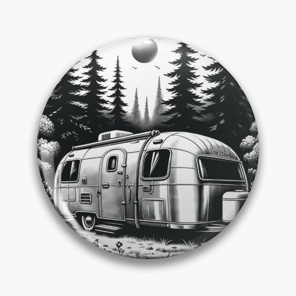 Item preview, Camping Adventures Stickers: Forest-Embraced Traveler's Airstream designed and sold by LuximShop.