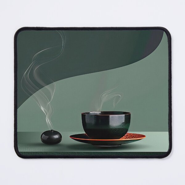 Item preview, Still life composition with steaming cup of tea and incense on a table designed and sold by Jerhus.