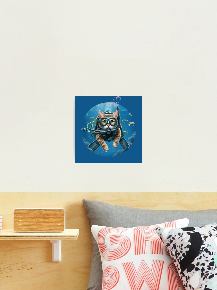 Thumbnail 2 of 3, Photographic Print, Scuba Cat, Funny Cat Scuba Diving designed and sold by Kmcantley.