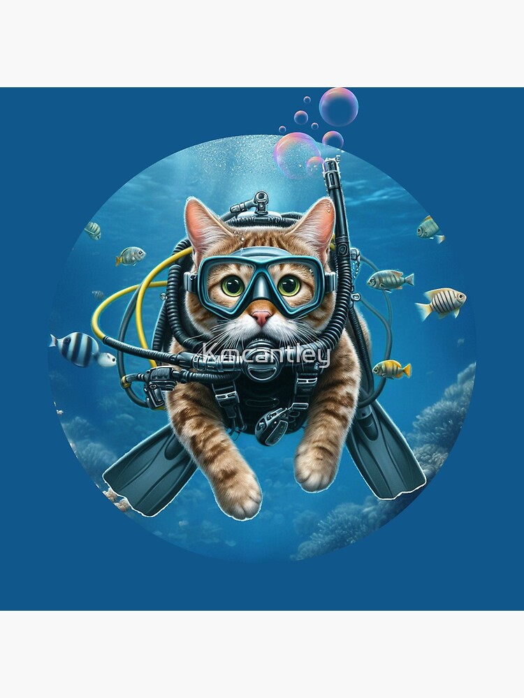 Thumbnail 3 of 3, Photographic Print, Scuba Cat, Funny Cat Scuba Diving designed and sold by Kmcantley.