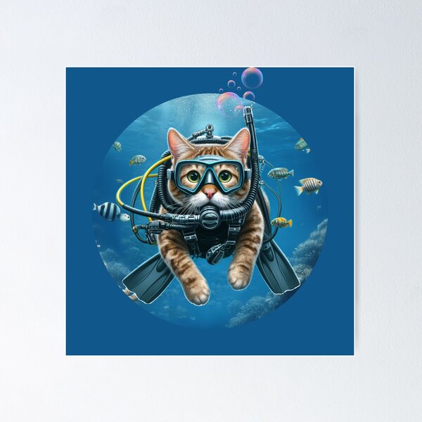 Item preview, Scuba Cat, Funny Cat Scuba Diving  designed and sold by Kmcantley.