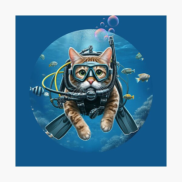 Item preview, Scuba Cat, Funny Cat Scuba Diving  designed and sold by Kmcantley.
