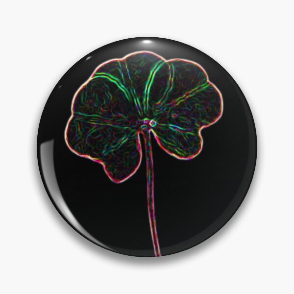 Item preview, Black Dark Rainbow Neon Abstract Real 5 Leaf Clover designed and sold by kattakitty.